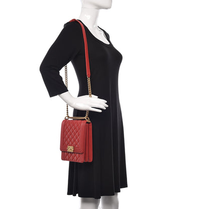 Chanel Caviar Quilted North South Boy Flap Red 2 of 11