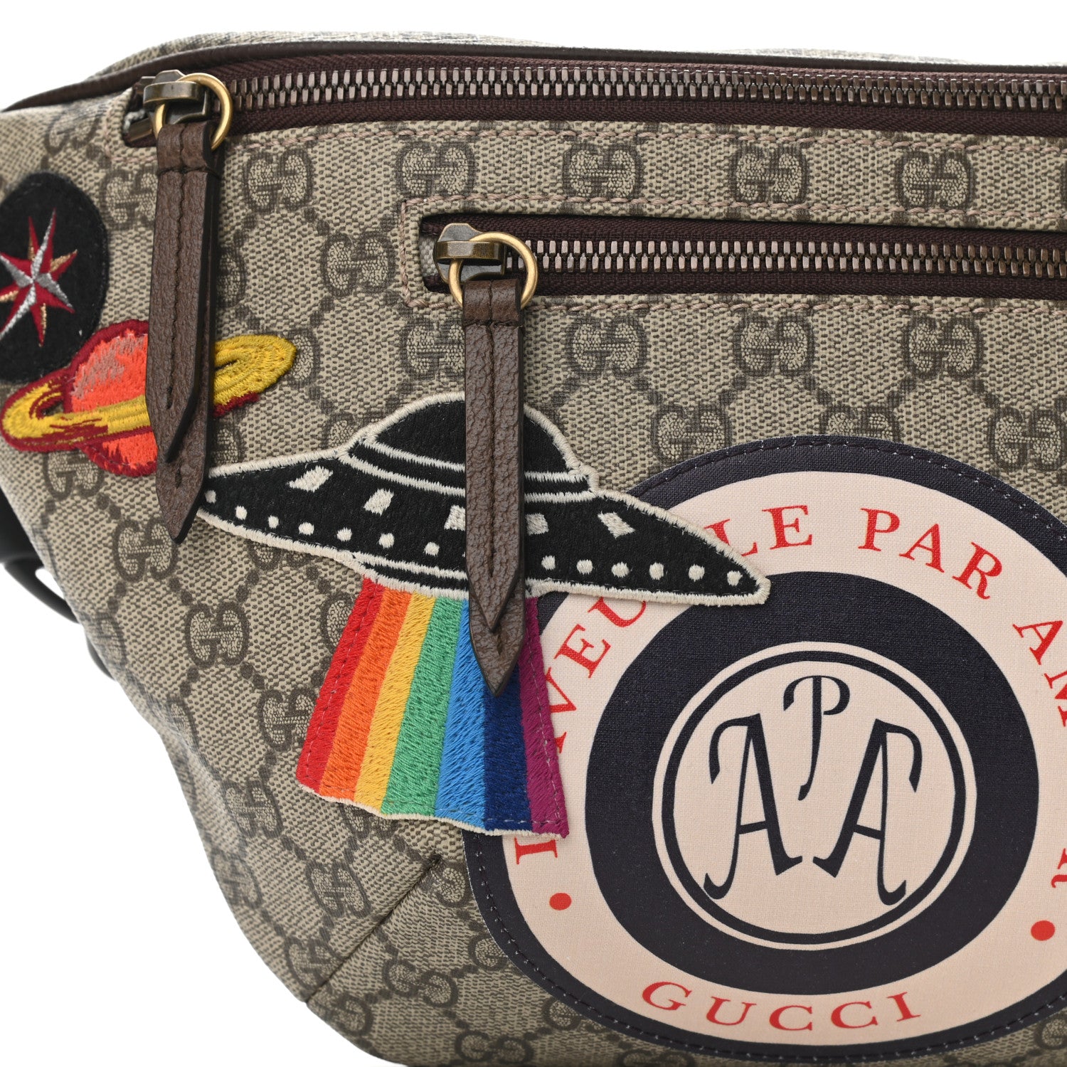 Gucci GG Supreme Monogram Courrier Belt Bag Beige New Acero 8 of 10