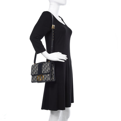 Christian Dior Oblique 30 Montaigne Flap Bag Blue 2 of 10
