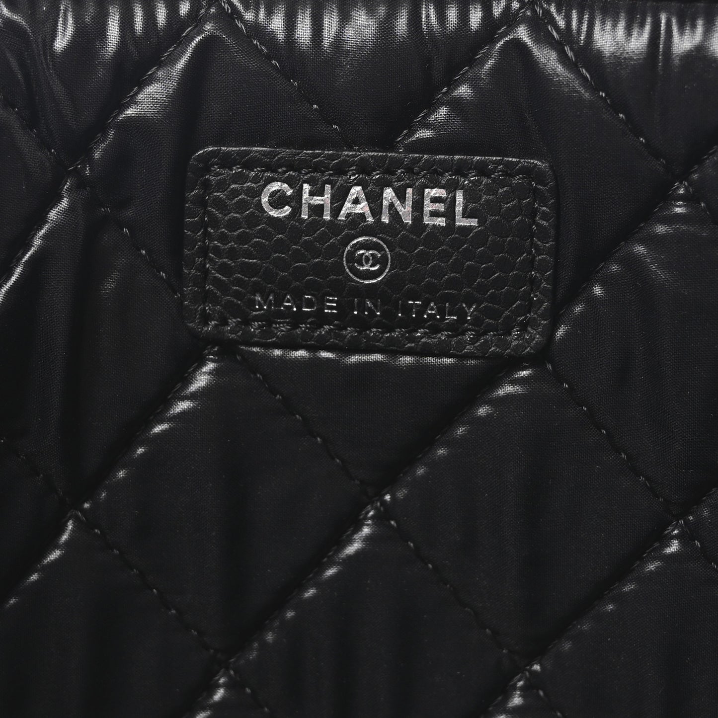 Caviar Quilted Large Cosmetic Case Black