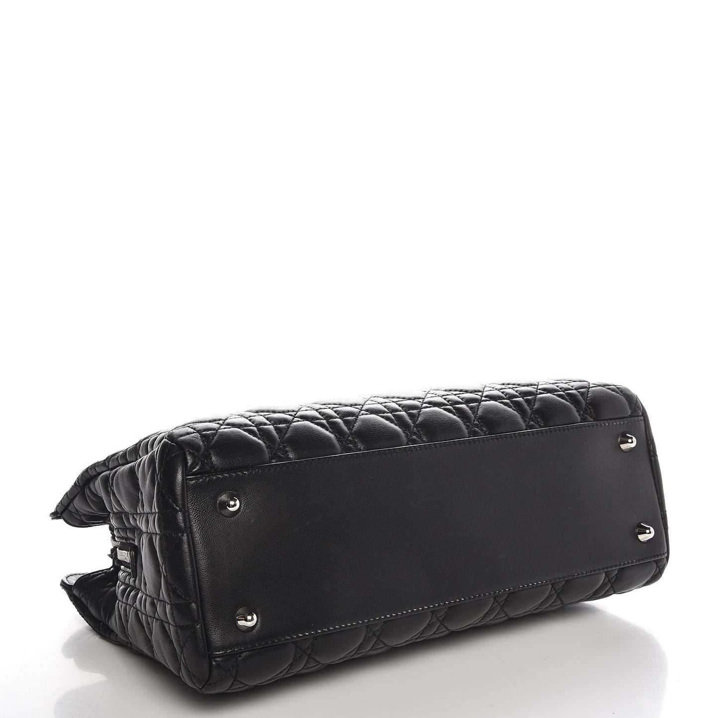 Lambskin Cannage Small Dior Soft Zipped Shopping Tote Black