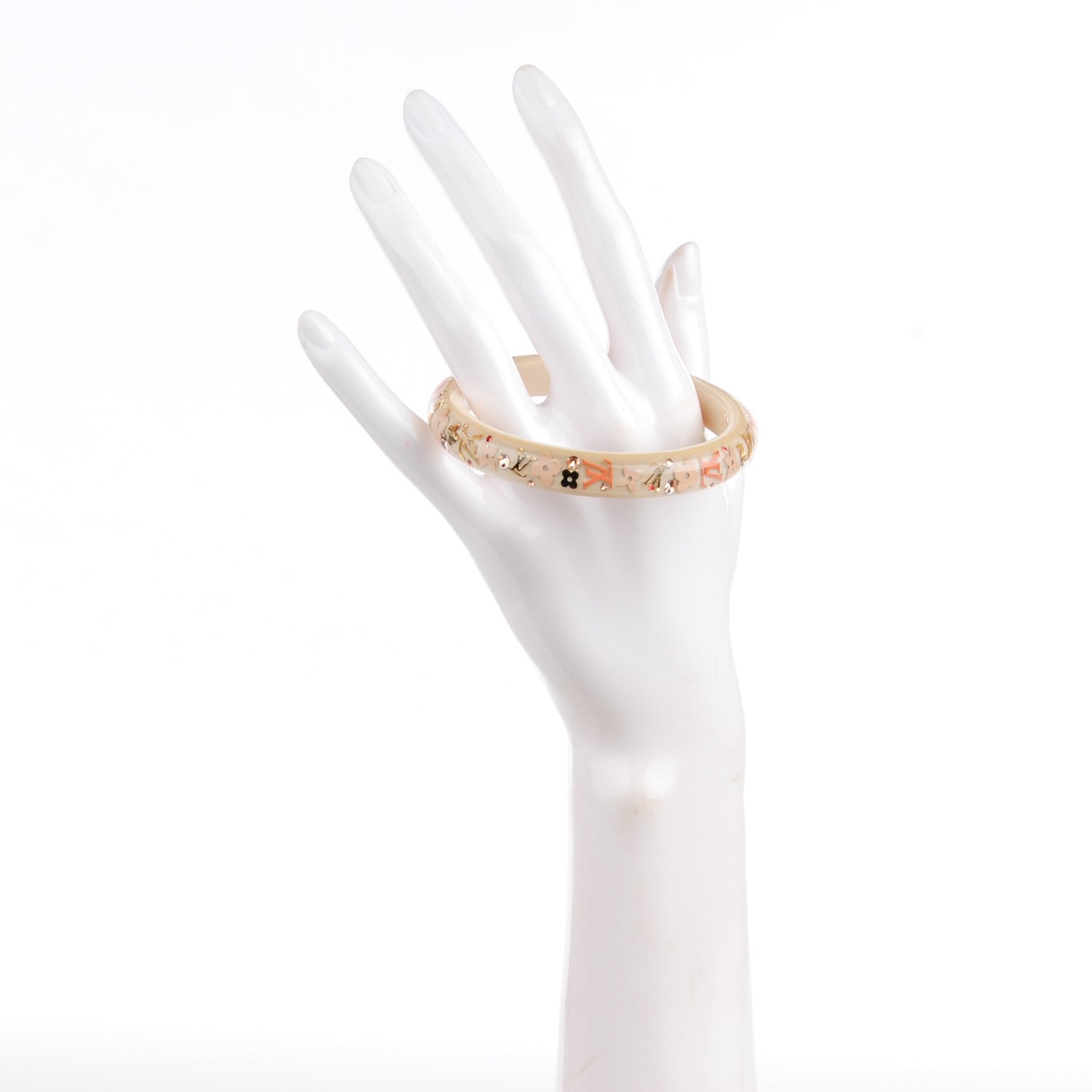 Louis Vuitton Resin Swarovski Medium Inclusion Bracelet PM Nacre 2 of 4
