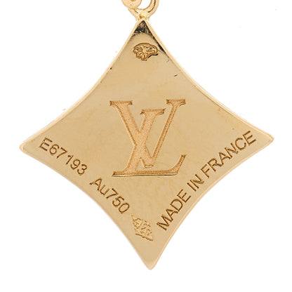 Louis Vuitton 18K Yellow Gold Diamond Onyx Color Blossom BB Star Earrings 3 of 4