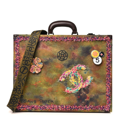 Chanel Washed Toile Graffiti On The Pavements Briefcase Khaki Multicolor 1 of 10