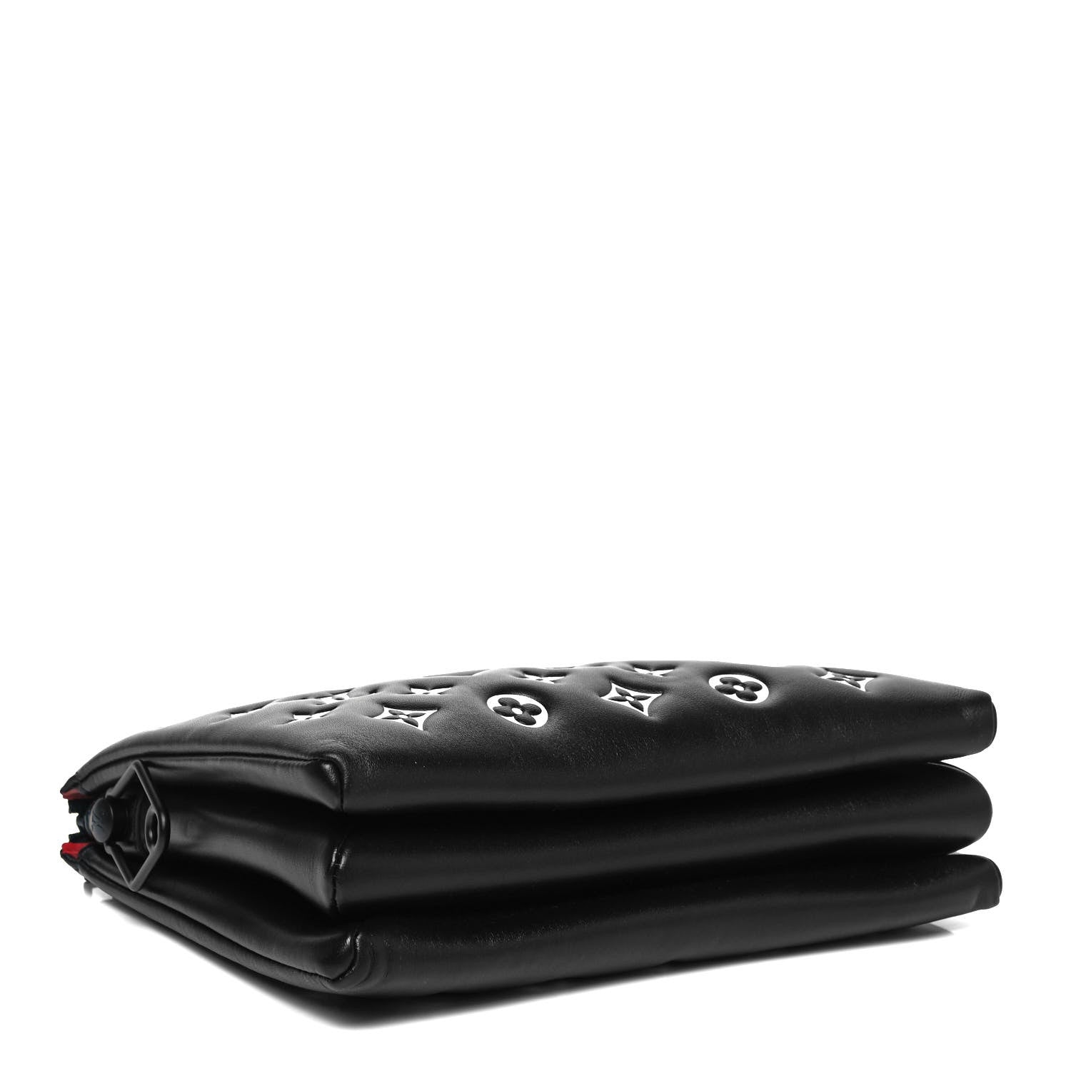 Louis Vuitton Lambskin Embossed Monogram Coussin PM Black White 3 of 7