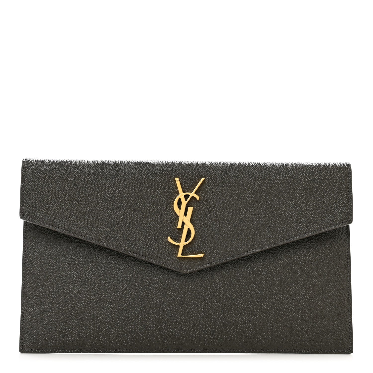 Saint Laurent Grain De Poudre Uptown Pouch Pebble 1 of 7