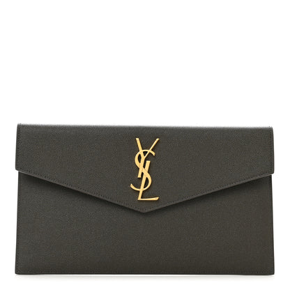 Saint Laurent Grain De Poudre Uptown Pouch Pebble 1 of 7