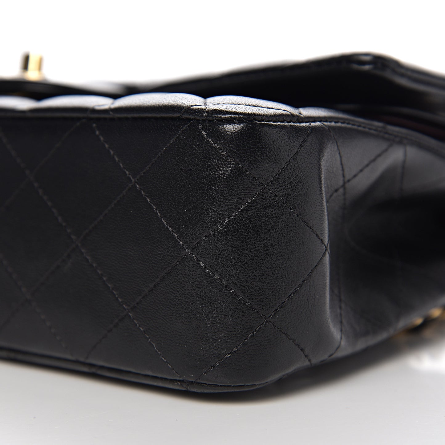 Lambskin Quilted Medium Double Flap Black