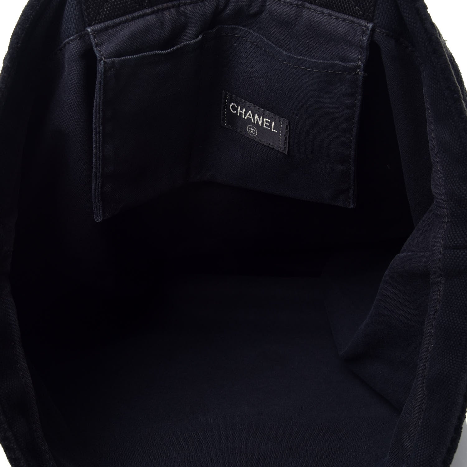 Chanel Terry Cotton CC Tote Black 5 of 9