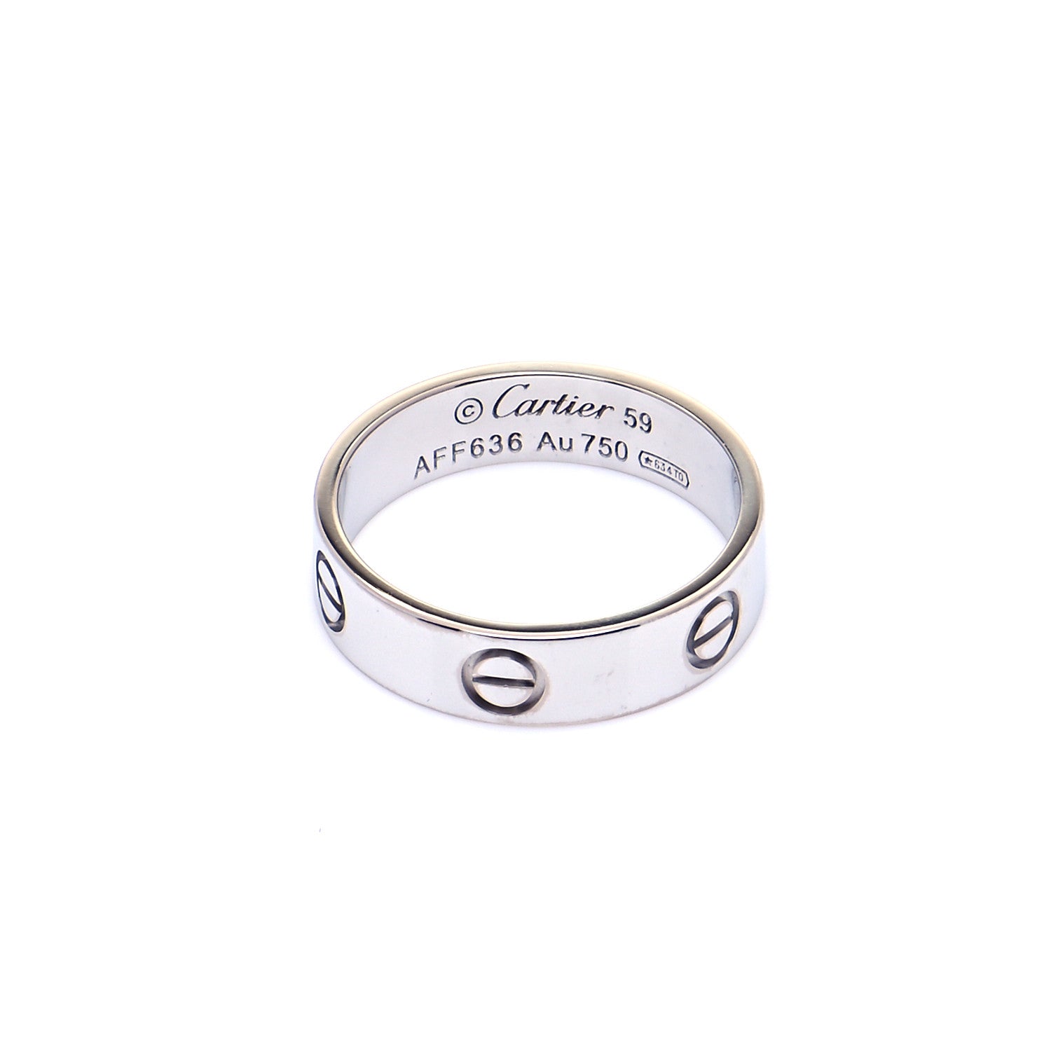 Cartier 18K White Gold 5.5mm LOVE Ring 59 8.75 4 of 7