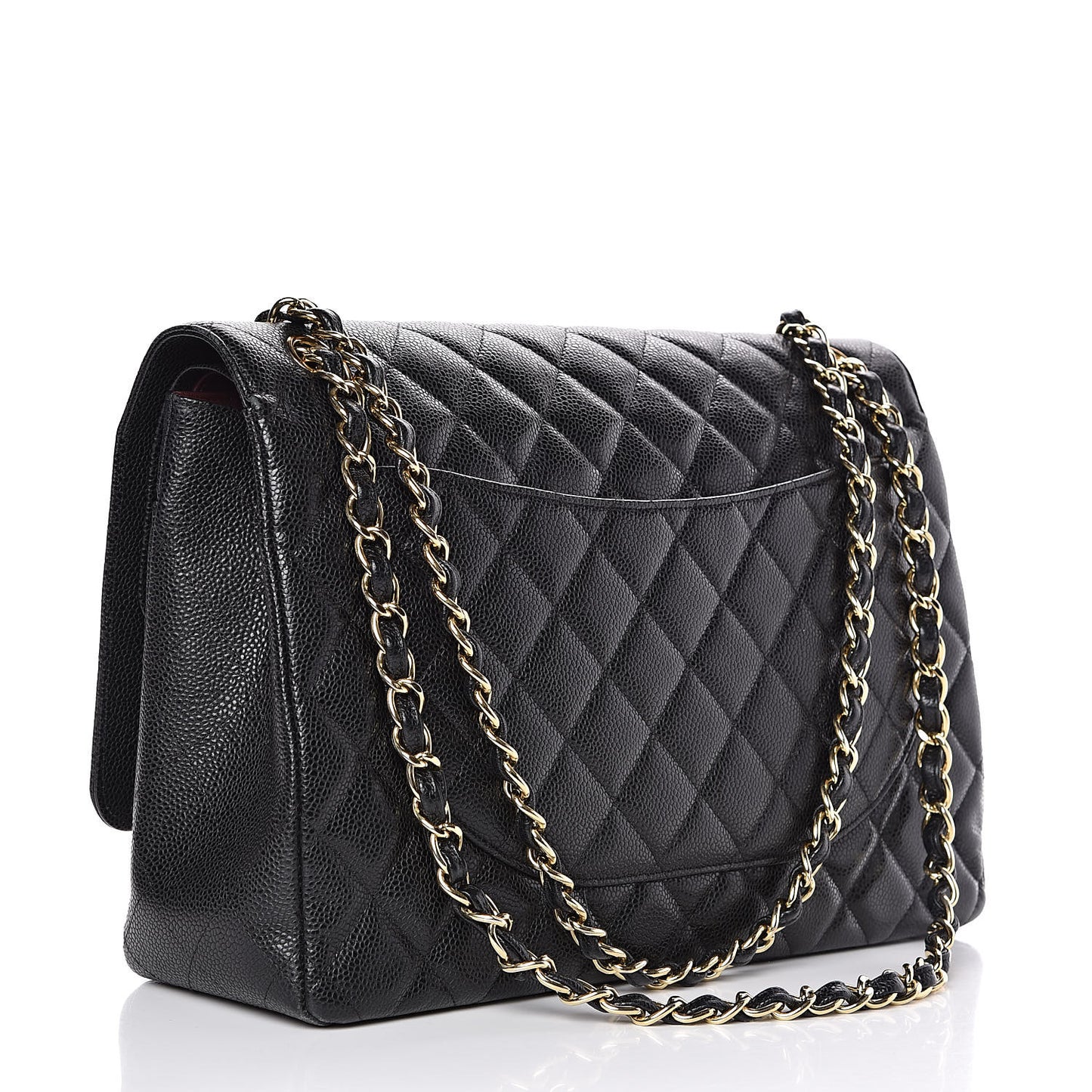 Caviar Quilted Maxi Double Flap Black