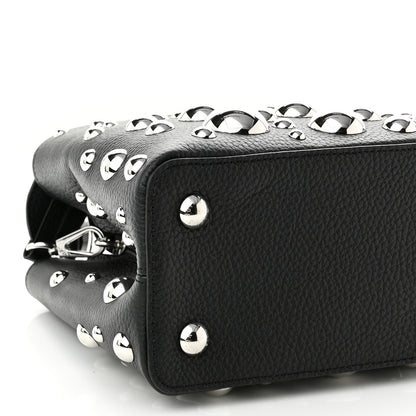 Louis Vuitton LV X YK Taurillon Brass Metal Dots Capucine MM Black 8 of 9