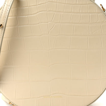 Mansur Gavriel MANSUR GAVRIEL Calfskin Crocodile Embossed Circle Crossbody Bag Dune 7 of 10
