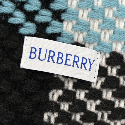 Burberry Textured Wool Jumbo Check Fringe Scarf Otter 3 of 6