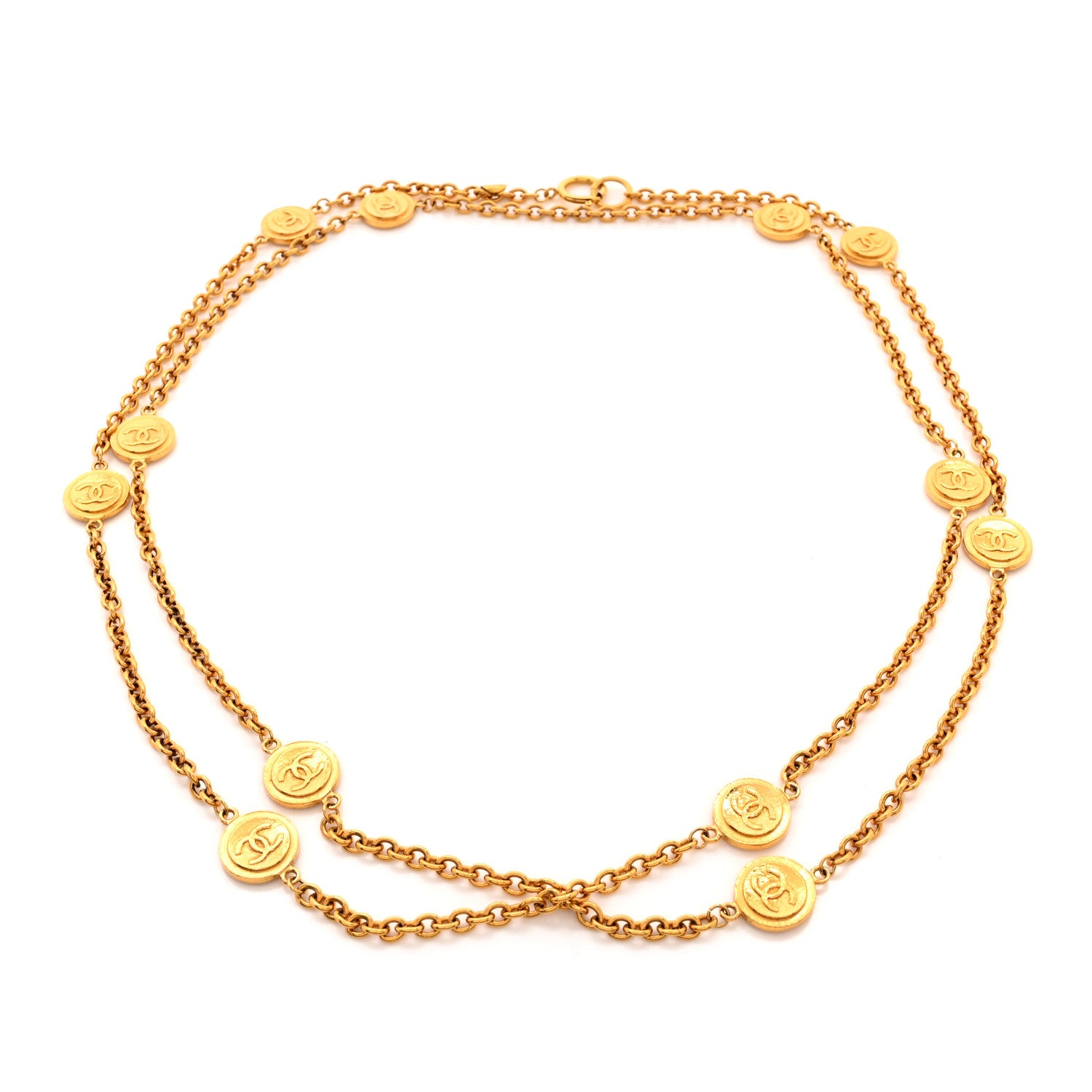 Chanel Metal Chain CC Medallion Belt Gold 2 of 6