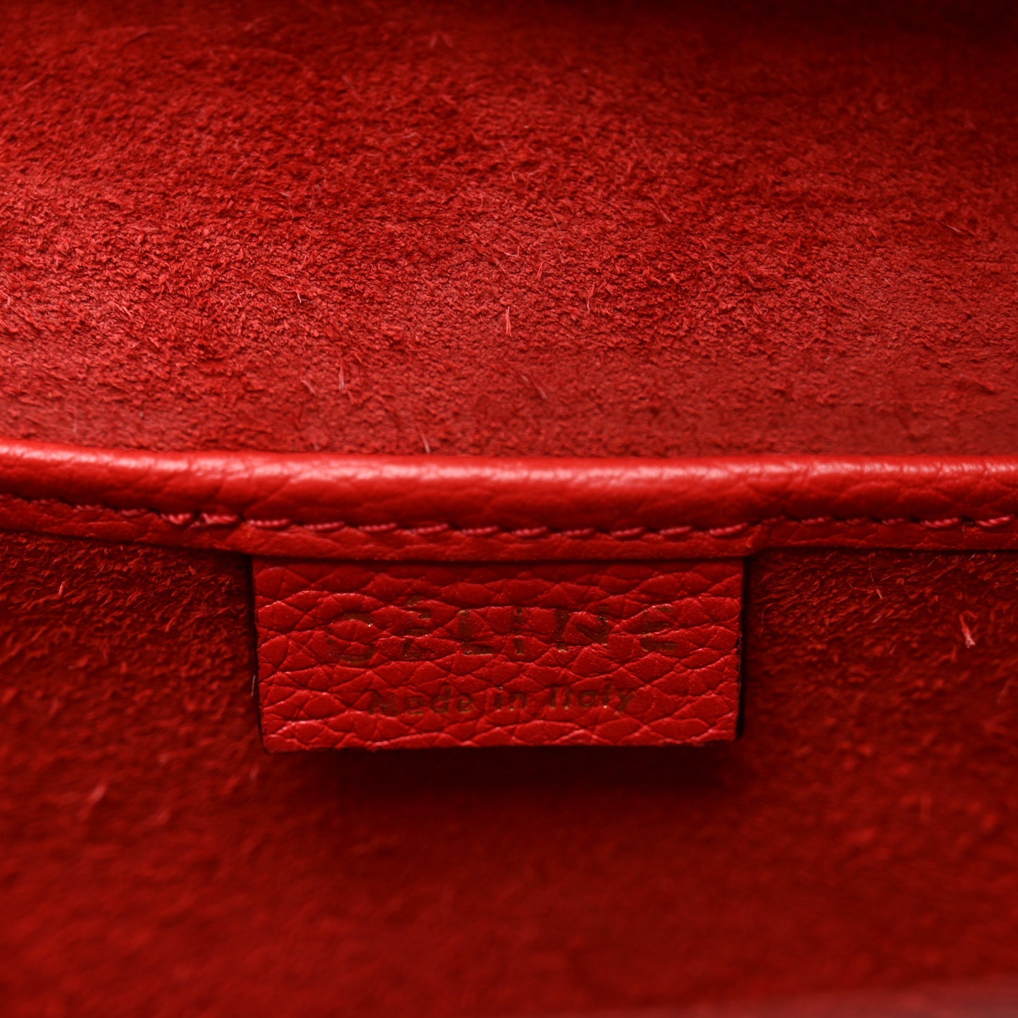 Drummed Calfskin Nano Luggage Coquelicot
