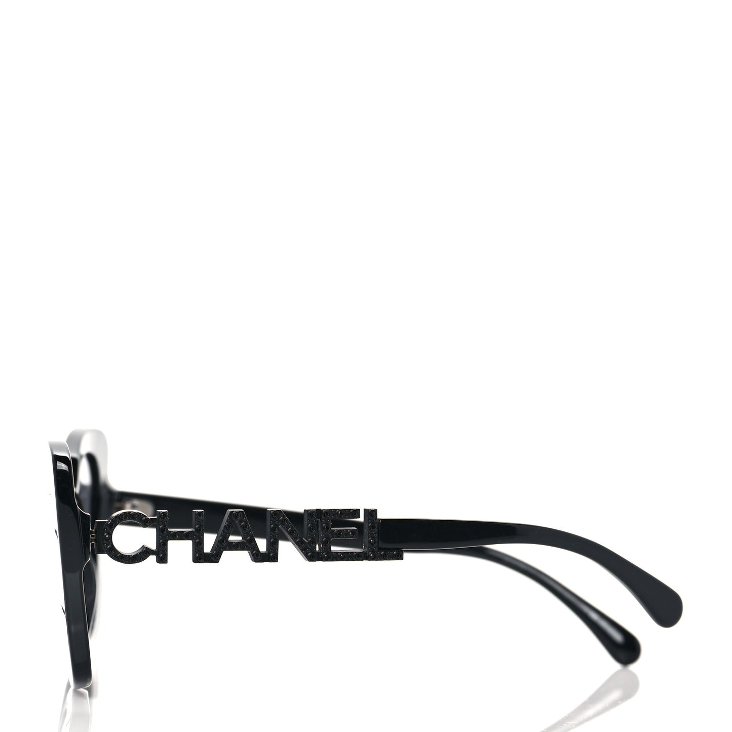 Acetate Strass Polarized Square Sunglasses 5422-B Black