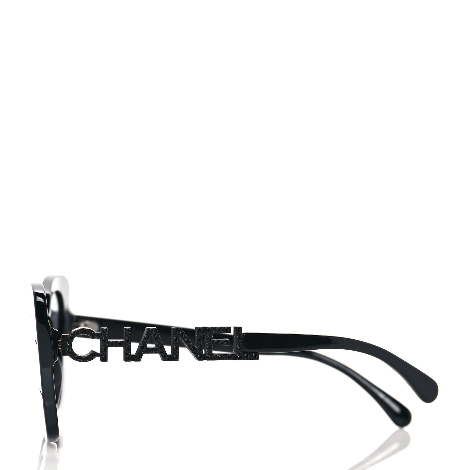 Chanel Acetate Strass Polarized Square Sunglasses 5422-B Black 3 of 8