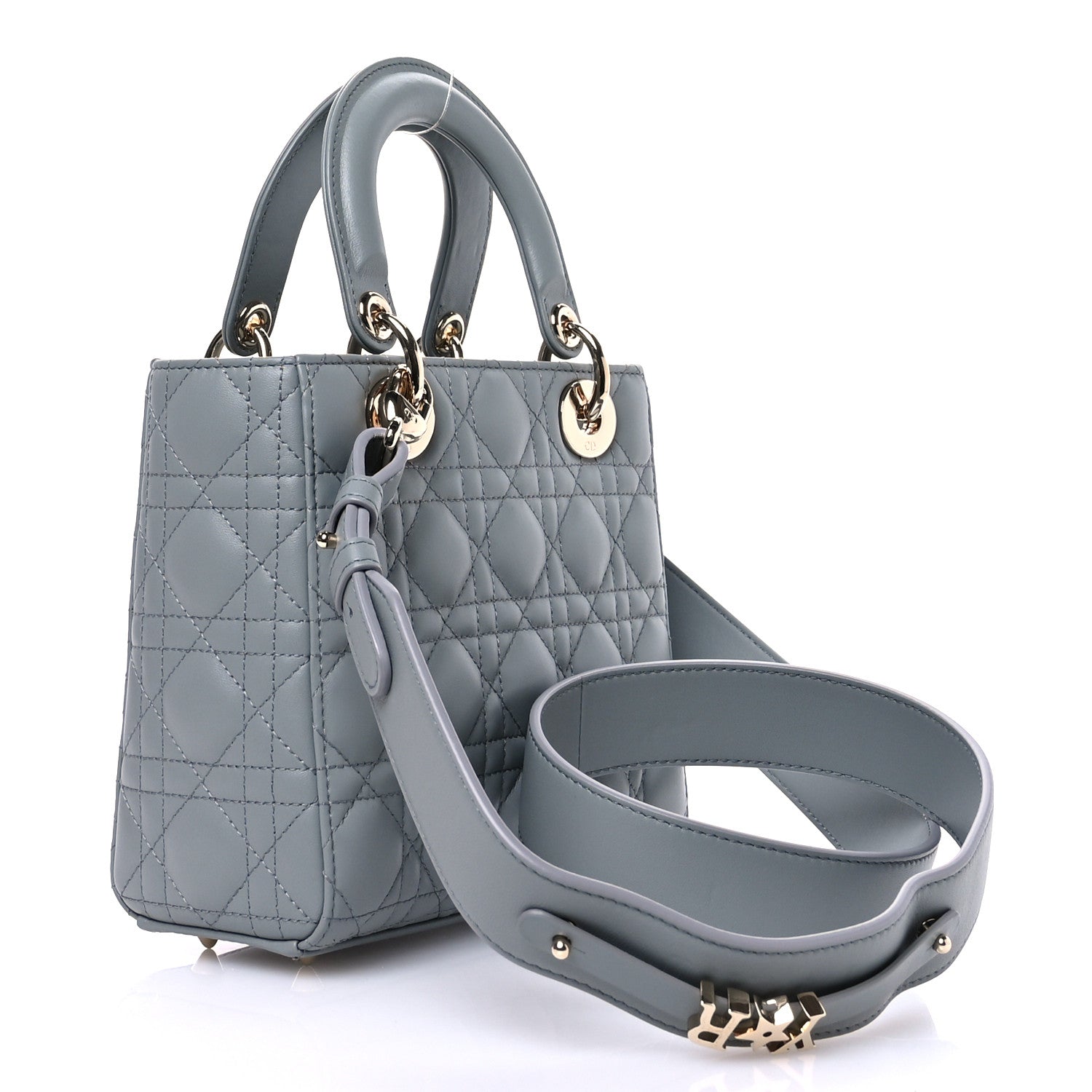 Christian Dior Lambskin Cannage Small My ABCDior Lady Dior Grey 3 of 11