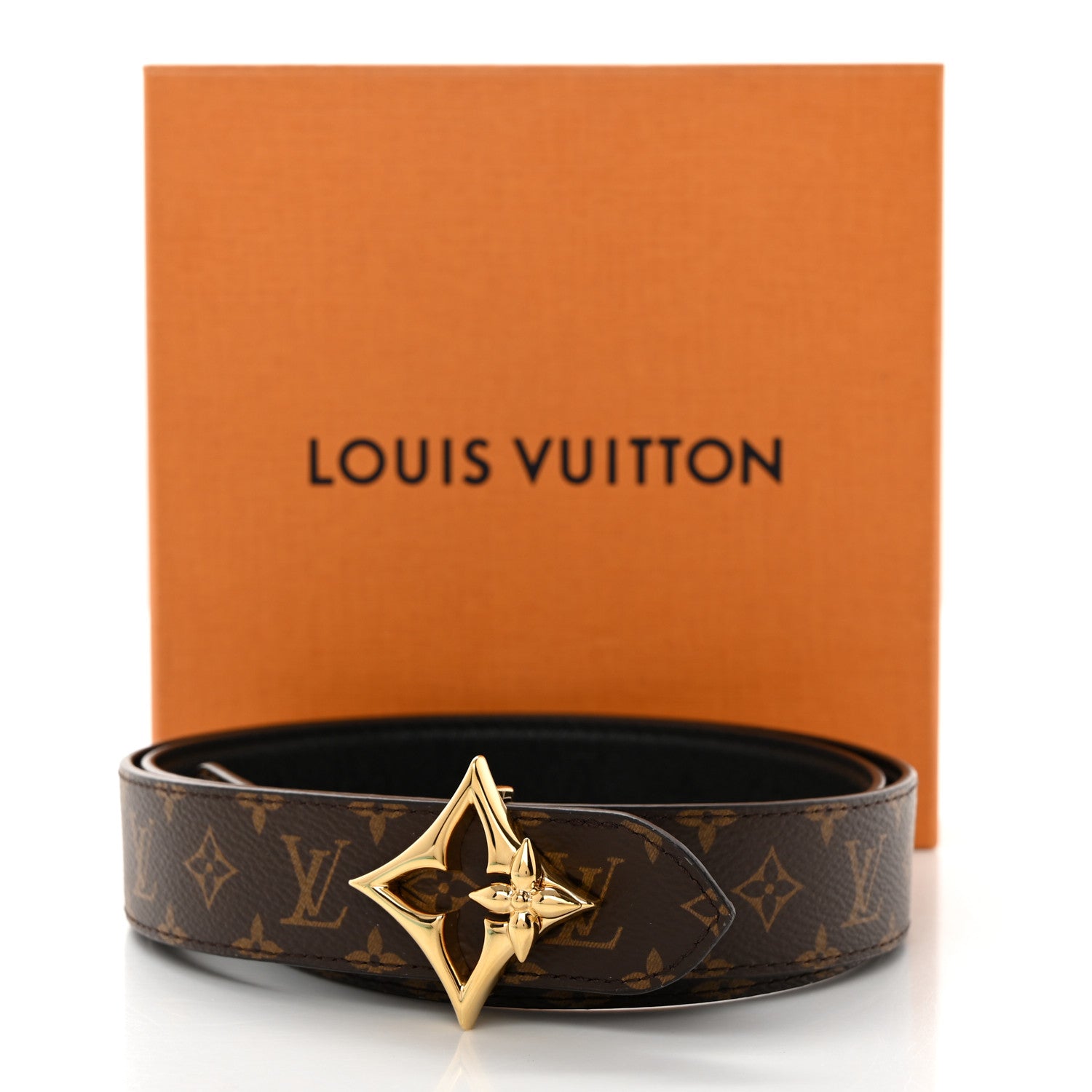 Louis Vuitton Calfskin Monogram 30mm Flowergram Reversible Belt 90 36 Black 7 of 7