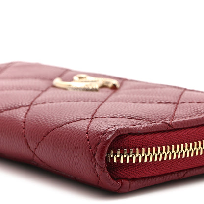 Chanel Caviar Quilted CC Zip Around Card Holder Red Red 9 of 9