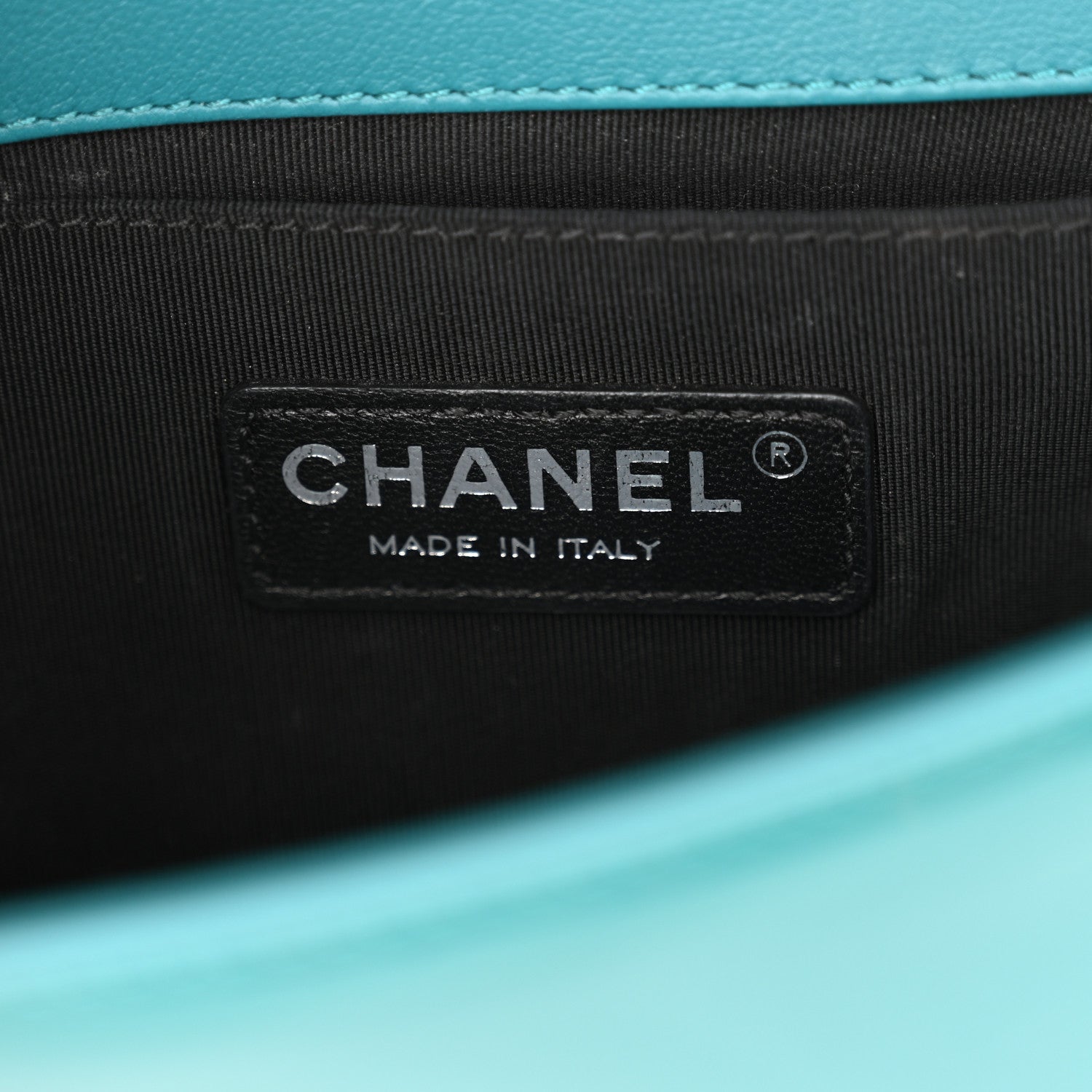 Chanel Patent Calfskin Quilted Small Plexiglass Boy Flap Blue 6 of 11
