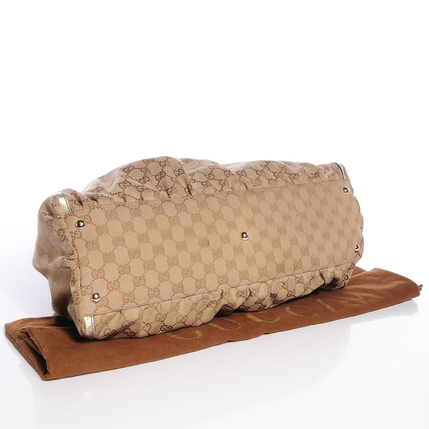 Monogram Large D Gold Shoulder Bag Metallic Gold
