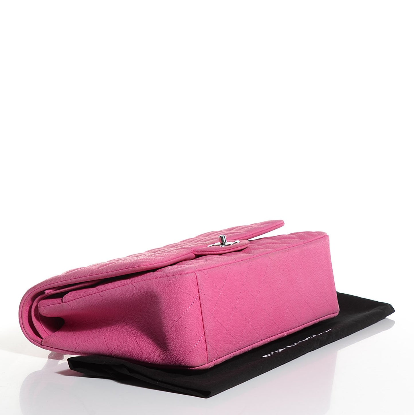 Iridescent Caviar Maxi Double Flap Pink