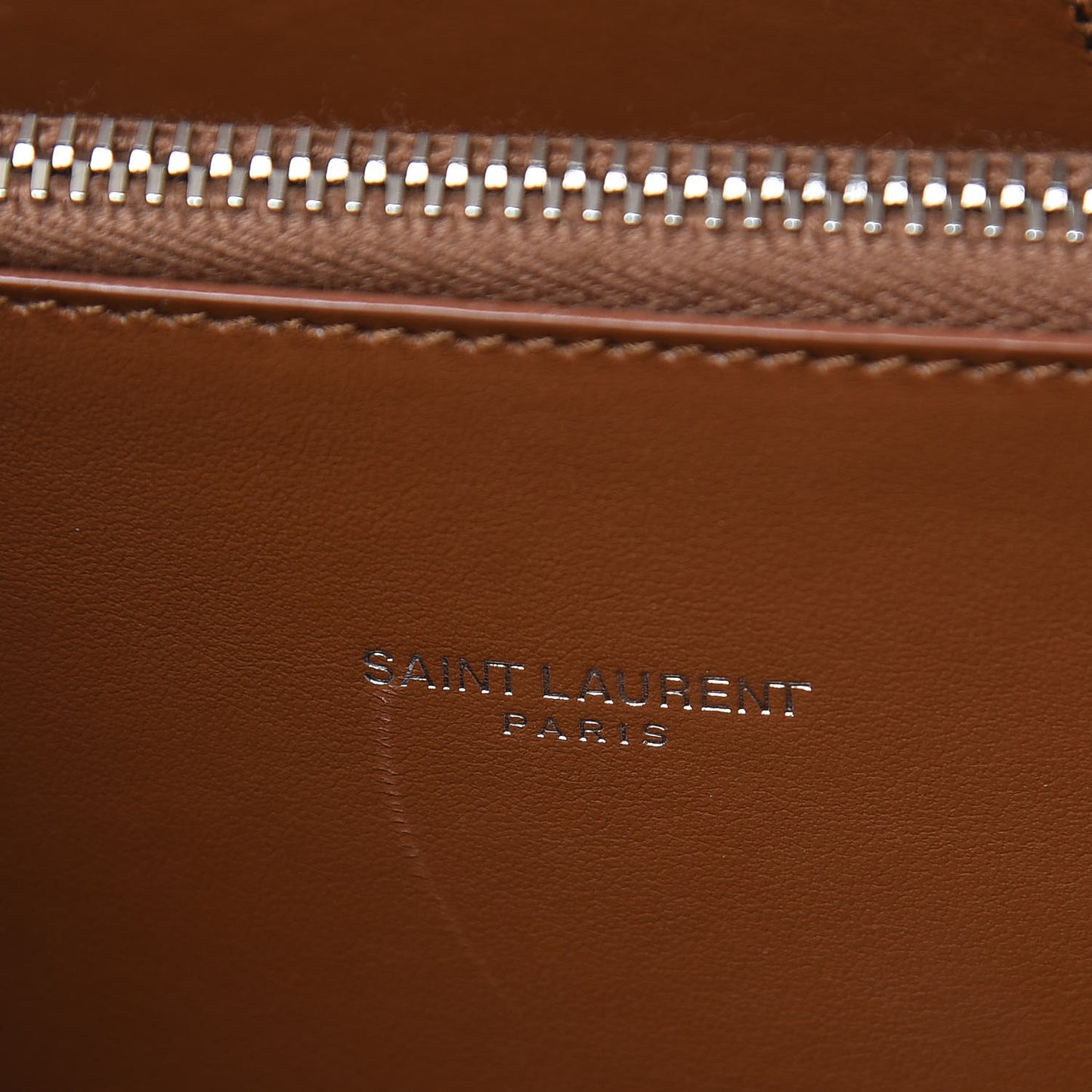 Grained Calfskin Topstitch Small Sac De Jour Cognac