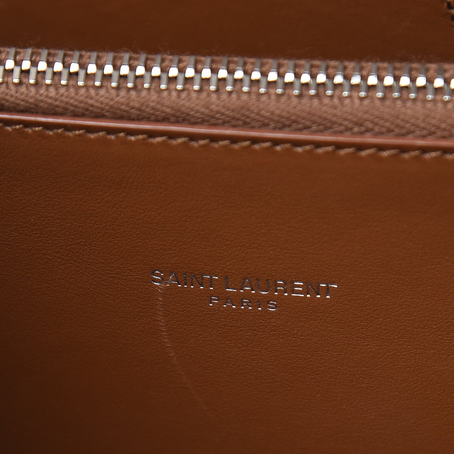 Saint Laurent Grained Calfskin Topstitch Small Sac De Jour Cognac 7 of 10