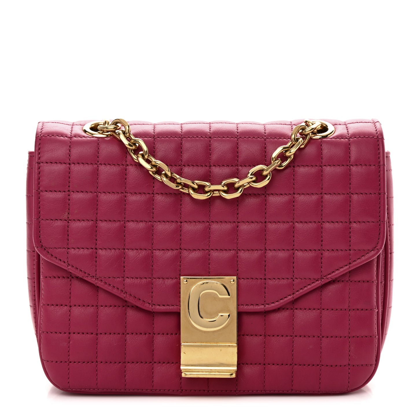 Calfskin Quilted Small C Bag Pink