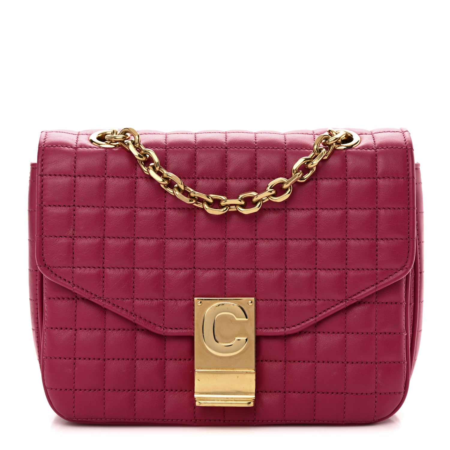 Celine Calfskin Quilted Small C Bag Pink 1 of 15