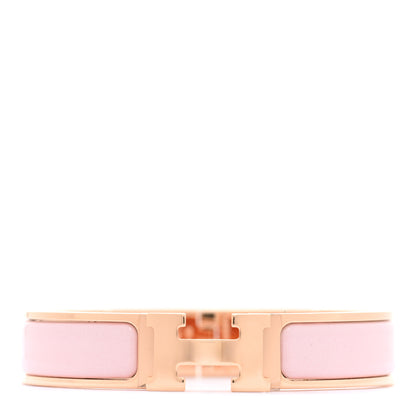 Hermes Enamel Narrow Clic Clac H Bracelet PM Rose Candeur 1 of 5