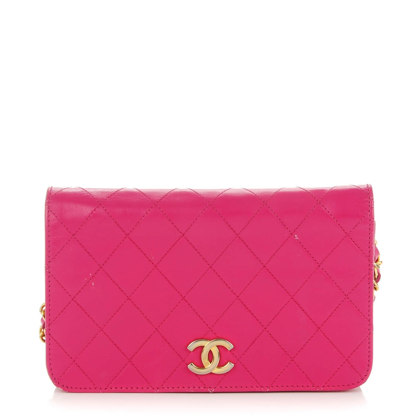 Lambskin Quilted Small Evening Flap Pink