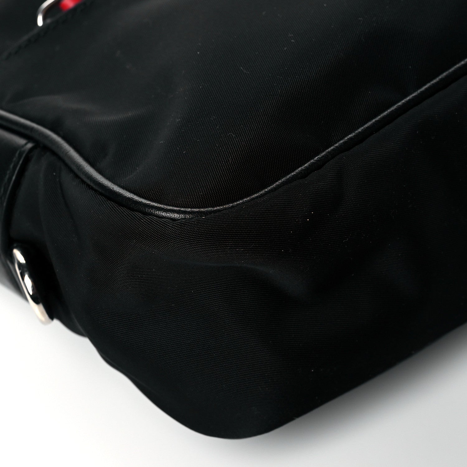 Prada Tessuto Nylon Studded New Vela Shoulder Bag Black Fuoco 10 of 11