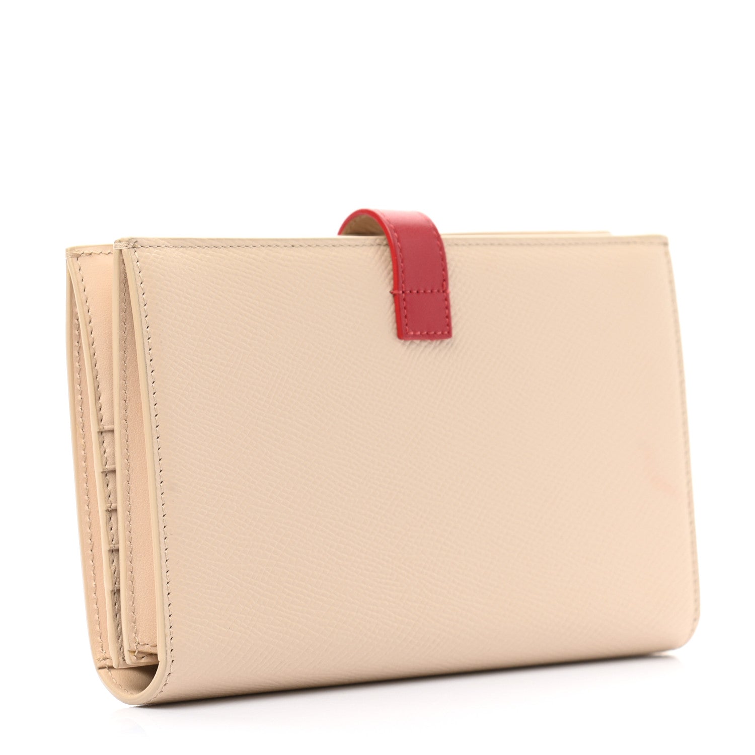 Celine Grained Calfskin Large Multifunction Strap Wallet Powder Red 3 of 8