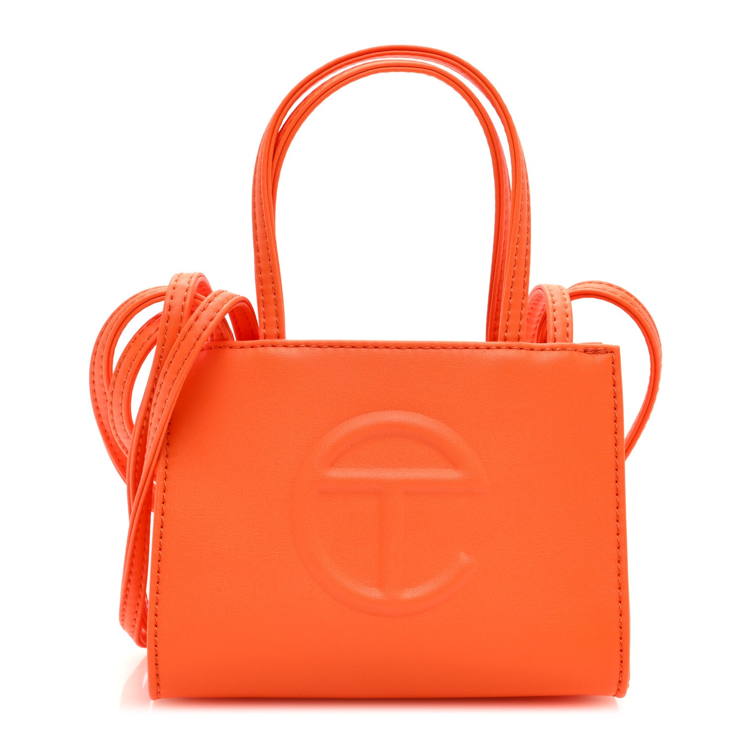 Telfar Vegan Leather Small Shopping Bag Orange 1 of 9