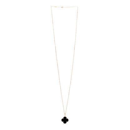 Van Cleef & Arpels 18K Yellow Gold Black Onyx Magic Alhambra Pendant Necklace 3 of 6