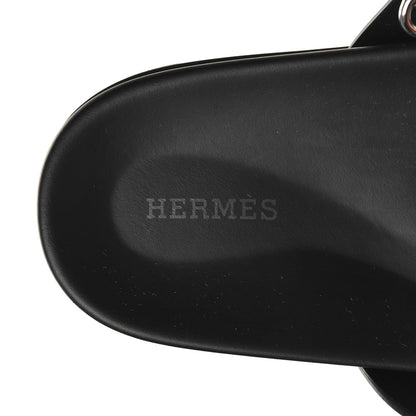 Hermes Calfskin Womens Chypre Sandals 40.5 Black 8 of 9