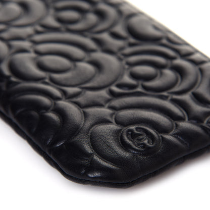 Chanel Goatskin Camellia Embossed Cosmetic Pouch Black 12 of 12