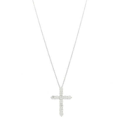 Tiffany Platinum Diamond Large Cross Pendant Necklace 1 of 6