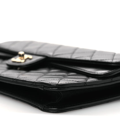 Chanel Lambskin Quilted Flap Clutch Black 10 of 14