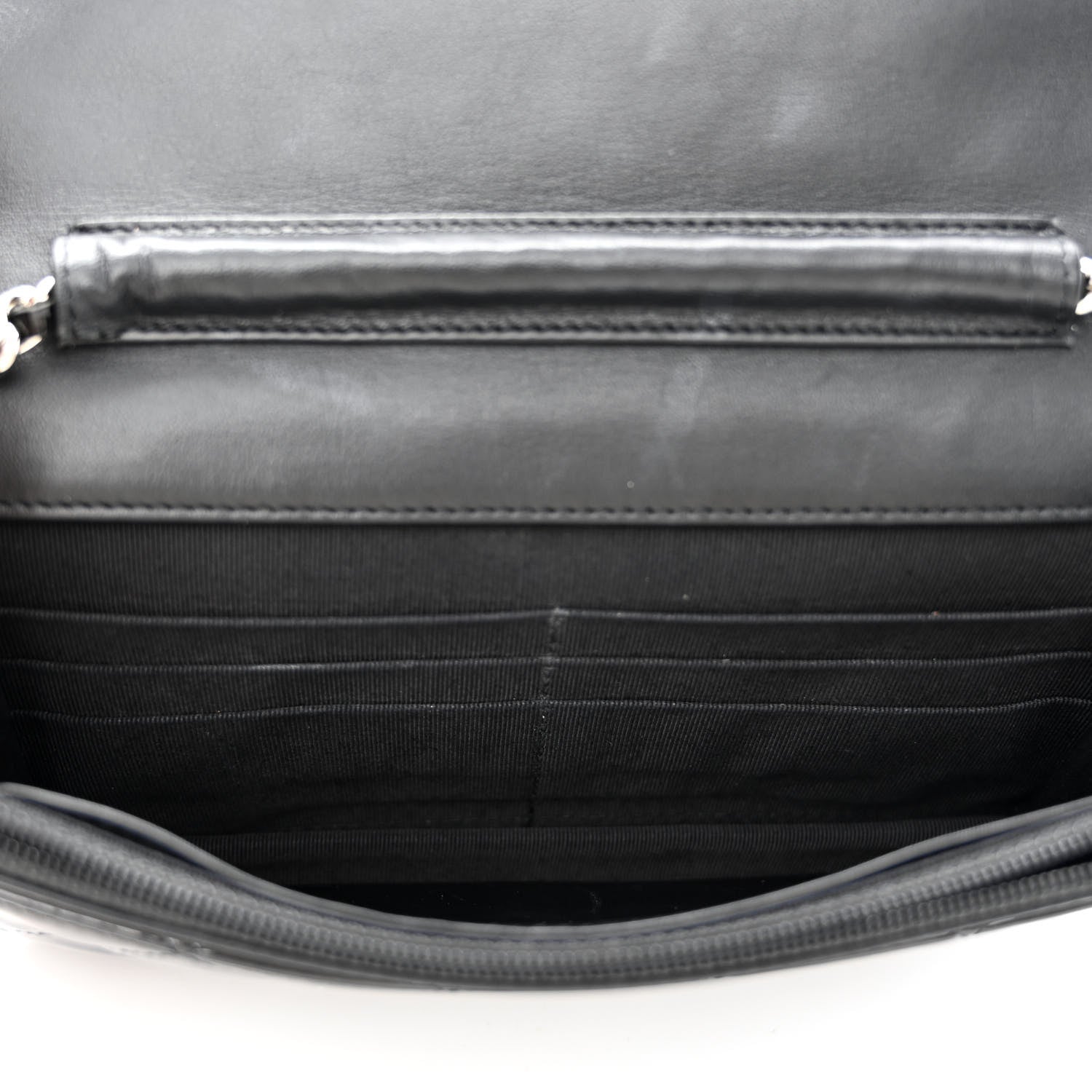 Chanel Patent Quilted Wallet On Chain WOC Black 5 of 13