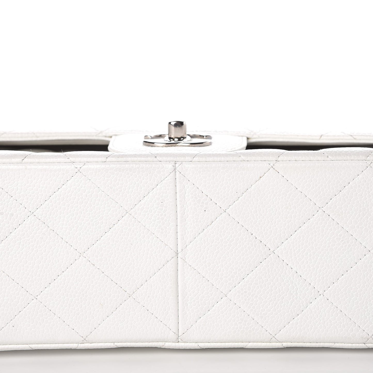 Caviar Quilted Jumbo Double Flap White