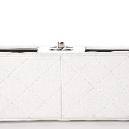 Chanel Caviar Quilted Jumbo Double Flap White 10 of 12