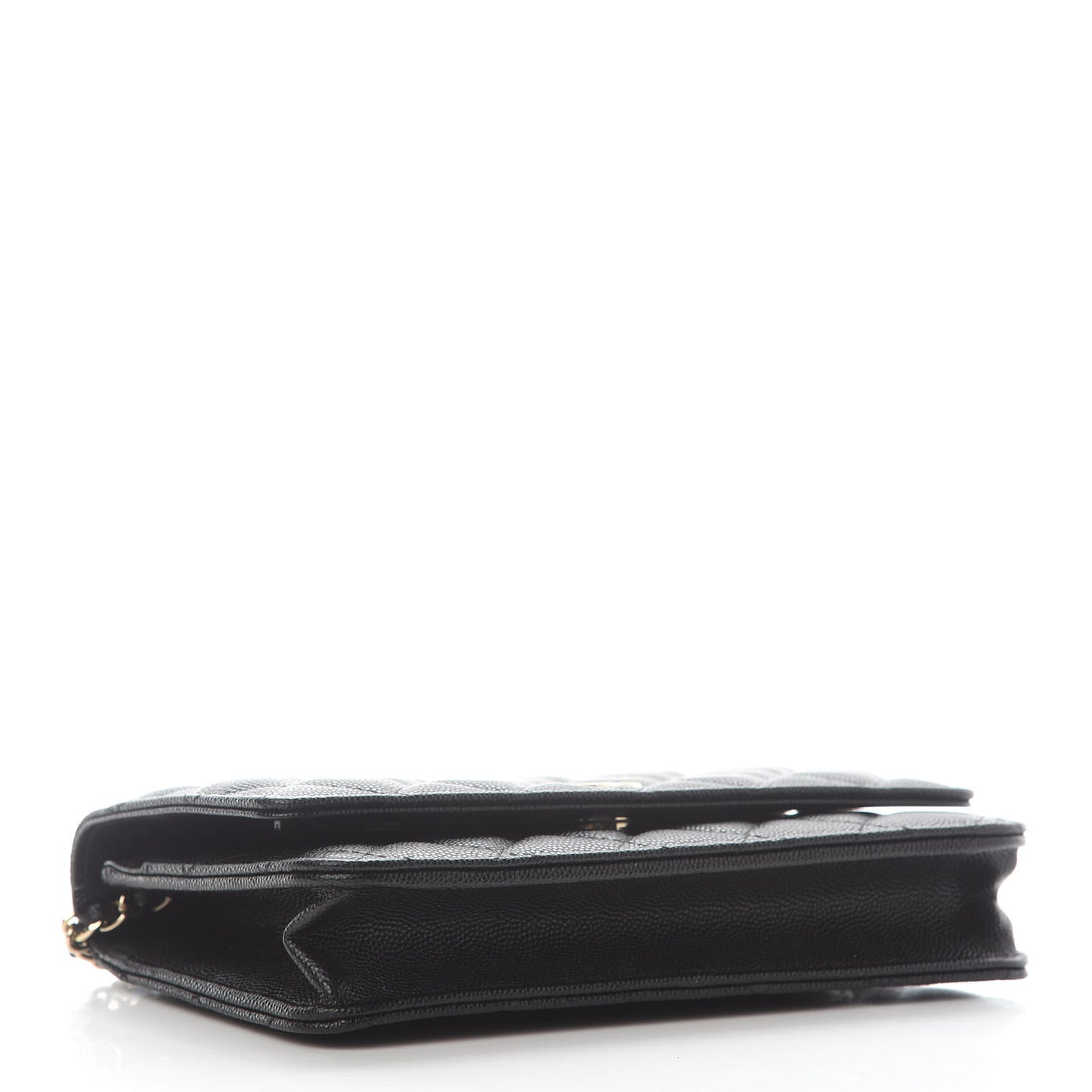 Caviar Quilted Wallet With Charms On Chain WOC Black