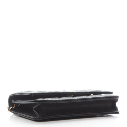 Chanel Caviar Quilted Wallet With Charms On Chain WOC Black 3 of 9