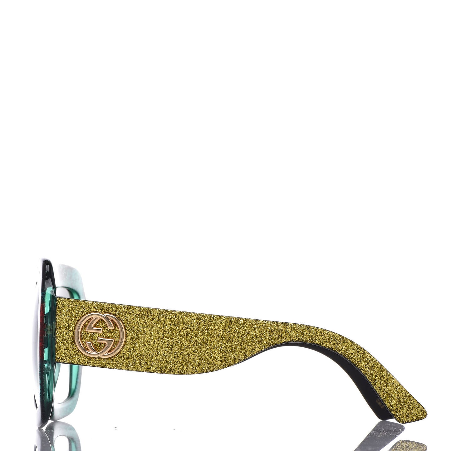 Square Frame GG0102S Sunglasses Glitter Red Black Green