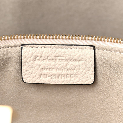 Salvatore Ferragamo Grained Calfskin Studio Tote Cream 8 of 10