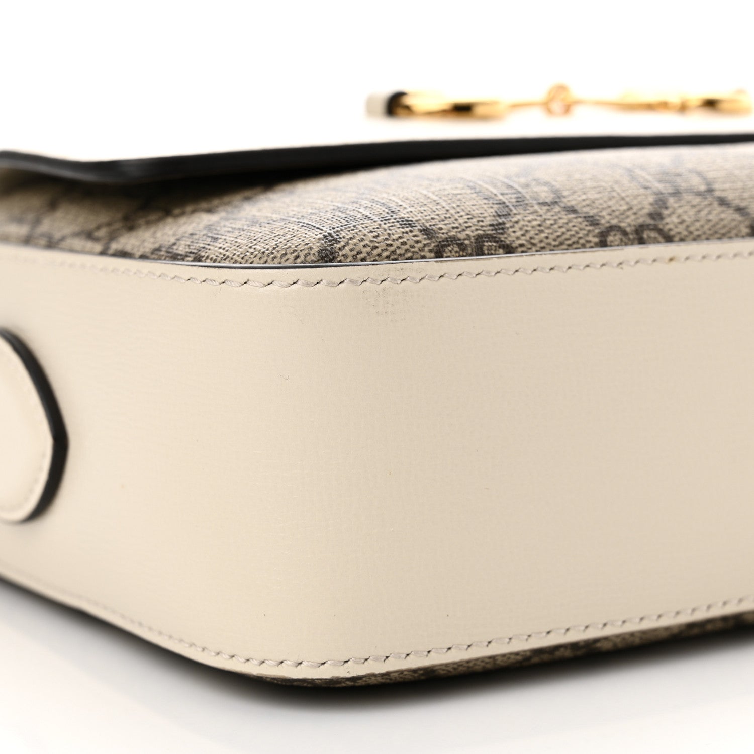 Gucci GG Supreme Monogram Small Horsebit 1955 Shoulder Bag Beige Mystic White 10 of 14